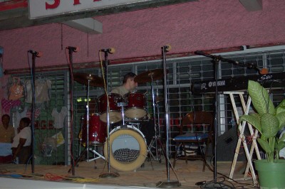 Dan playing drums